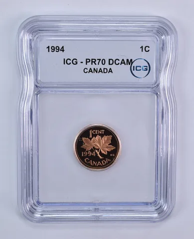 1994 Canada 1 Cent PR70 DCAM ICG