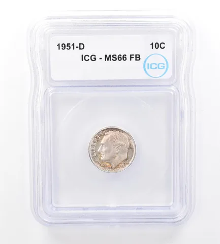 1951-D Roosevelt Dime MS66 FB ICG a1570