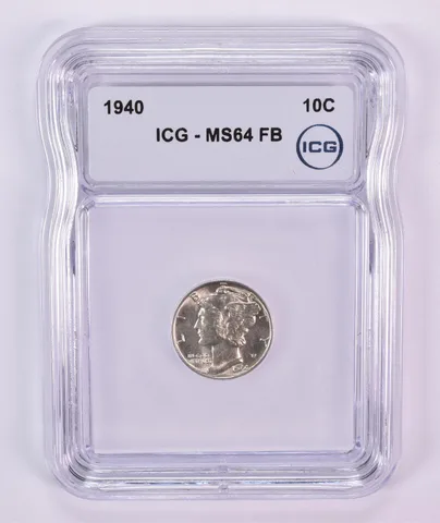 1940 Mercury Dime MS64 FB ICG