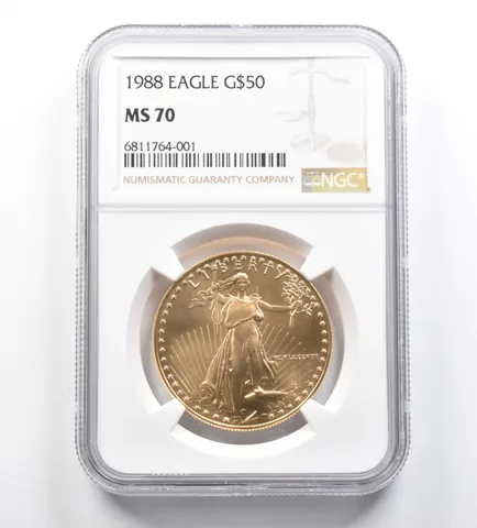 1988 $50 American Gold Eagle 1 Oz Gold MS70 NGC
