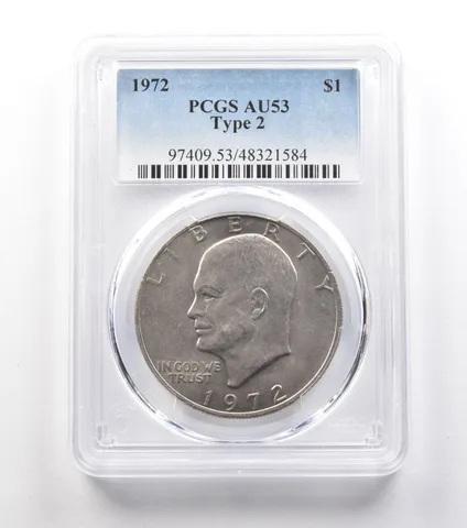 1972 Eisenhower $1 Type 2 AU53 PCGS *0969