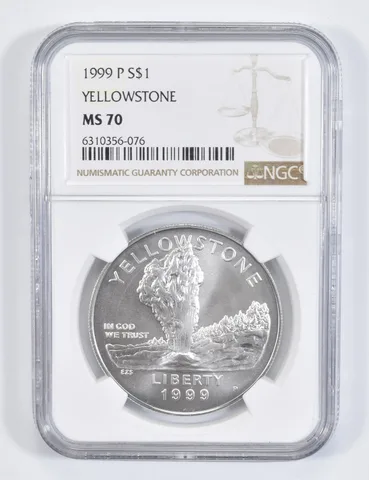 1999-P Yellowstone Park Commemorative Silver Dollar MS70 NGC
