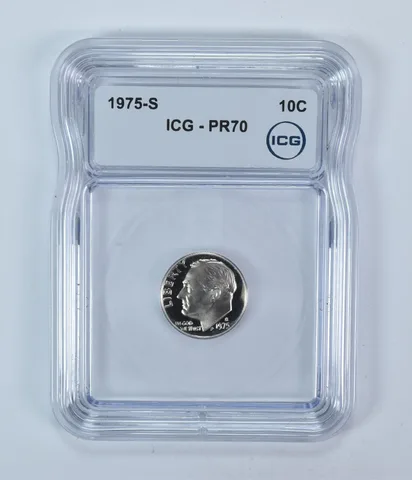 1975-S Roosevelt Dime PR70 ICG