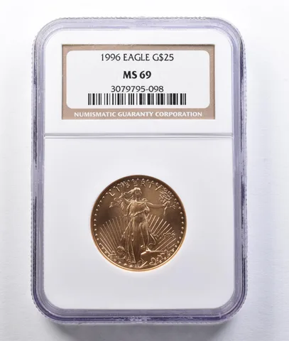 1996 $25 American Gold Eagle 1/2 Oz Gold MS69 NGC *2925