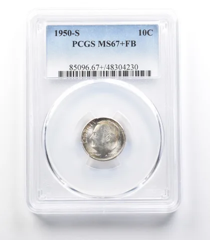 1950-S Roosevelt Dime MS67+ FB PCGS a3414