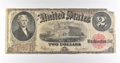 1917 $2 Legal Tender Red Seal Large Note Fr#60 *4696
