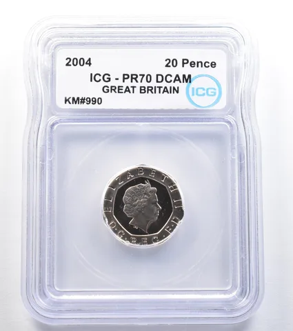 2004 Great Britain 20 Pence KM#990 PR70 DCAM ICG *7846