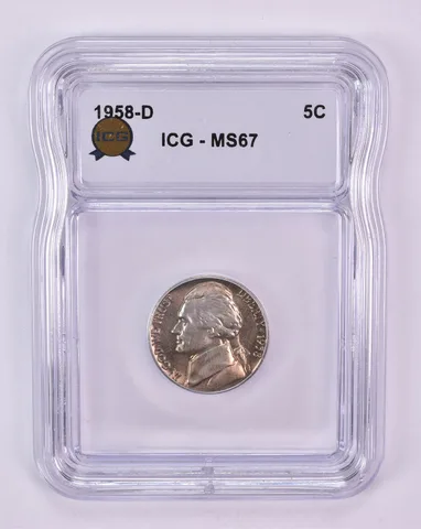 1958-D Jefferson Nickel MS67 ICG