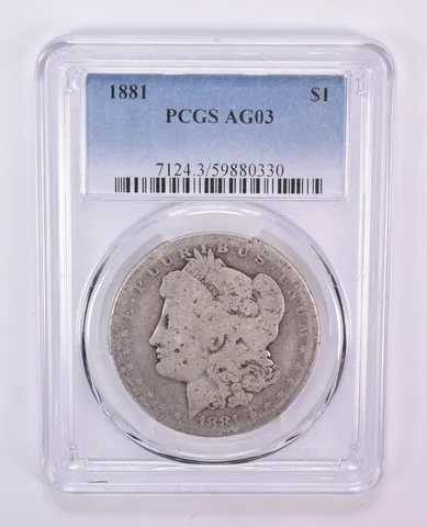 1881 Morgan Silver Dollar AG03 PCGS Blue Label Lowball