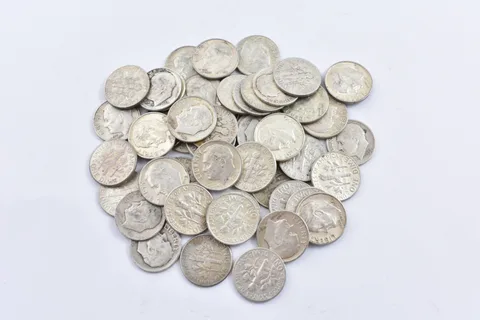 (100) 1946-1964 90% Silver Roosevelt Dimes TWO ROLLS $10 Face Lot