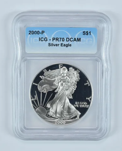 2000-P American Silver Eagle PR70 DCAM ICG