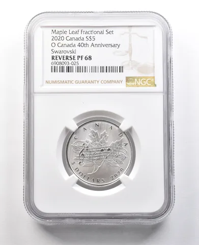 2020 Canada $5 Silver Maple Leaf Fractional Set Swarovski Reverse PF68 NGC *8428