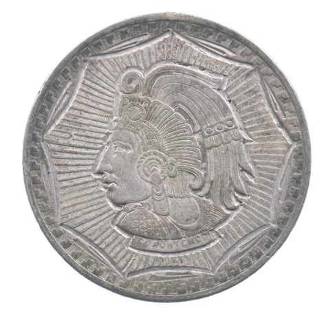 Mexico 5 Pesos Cuauhtemoc Silver Love Token 1947 1948 *4324