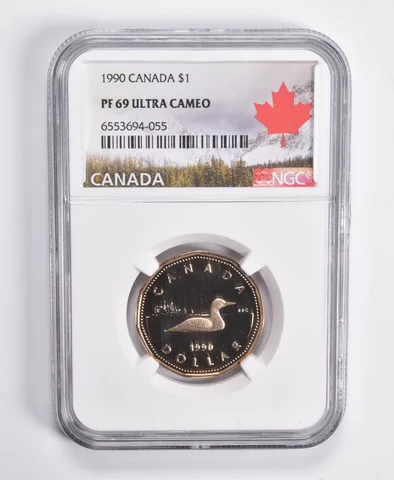 1990 Canada 1 Dollar PF69 UCAM NGC Canada Lbl