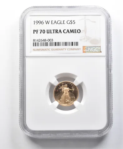 1996-W $5 American Gold Eagle 1/10 Oz Gold PF70 UCAM NGC