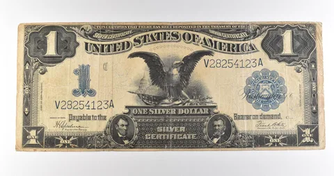 1899 $1 Silver Certificate Black Eagle Blue Seal Large Note Fr#236 *4610