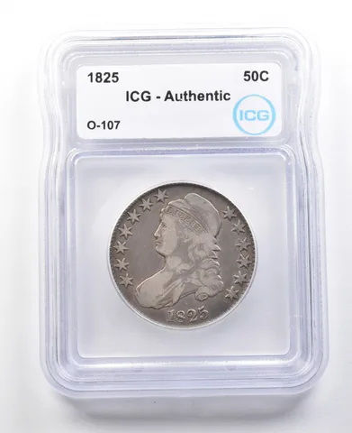 1825 Capped Bust Half Dollar O-107 Authentic ICG *3113