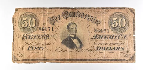 1864 $50 Confederate States Of America T-66 Large Note *8530
