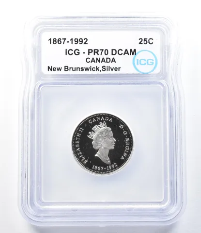 1867-1992 Canada 25 Cents Silver New Brunswick PR70 DCAM ICG *8931