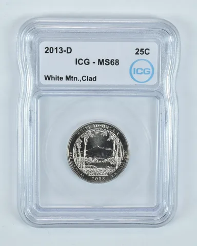 2013-D Washington Quarter ATB White Mountain CLAD MS68 ICG