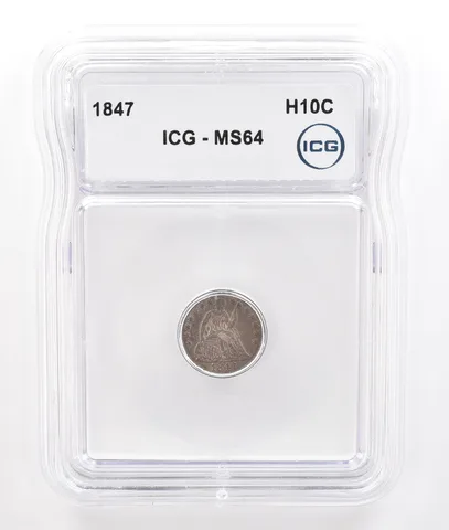 1847 Seated Liberty Half Dime MS64 ICG Beautiful Tone *7223