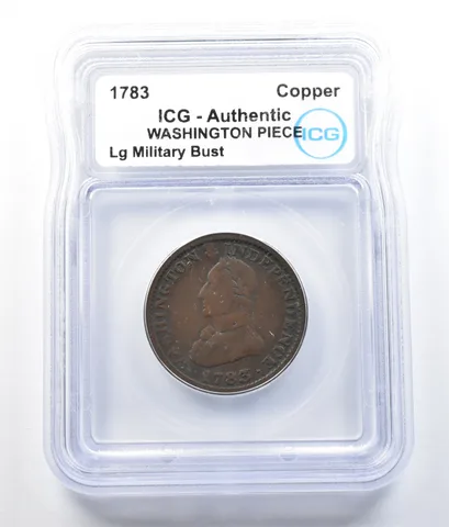 1783 Washington Piece Large Military Bust Copper Authentic ICG *7829