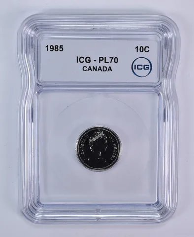 1985 Canada 10 Cents Bluenose PL70 ICG