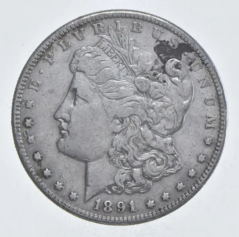 Early - 1891-S Morgan Silver Dollar - 90% US Coin *034
