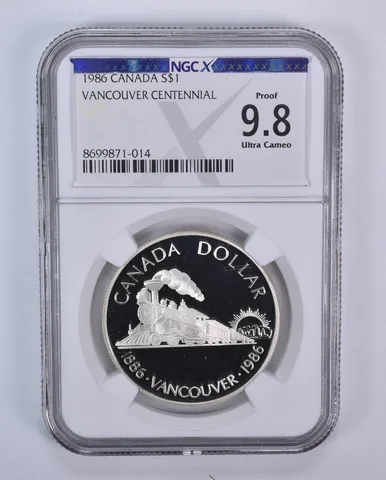 1986 Canada 1 Dollar Silver Vancouver Centennial Proof 9.8 UCAM NGC X NGCX