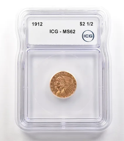 1912 $2.50 Indian Head Gold Quarter Eagle MS62 ICG *5274