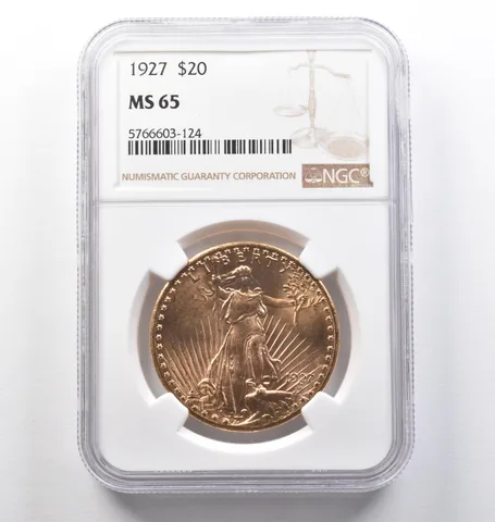 1927 $20 Saint Gaudens Gold Double Eagle MS65 NGC *0181