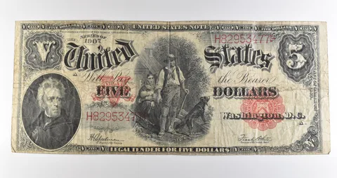 1907 $5 Legal Tender Large Note Red Seal *3544