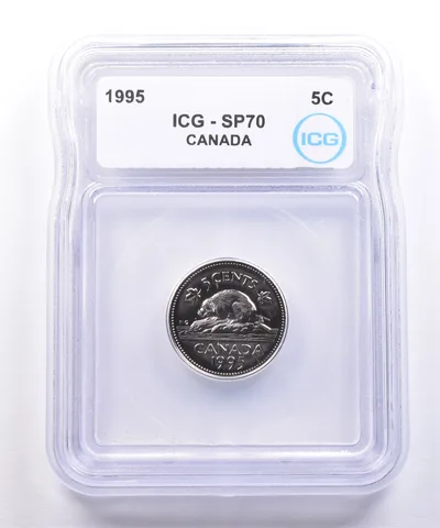 1995 Canada 5 Cents Beaver SP70 ICG