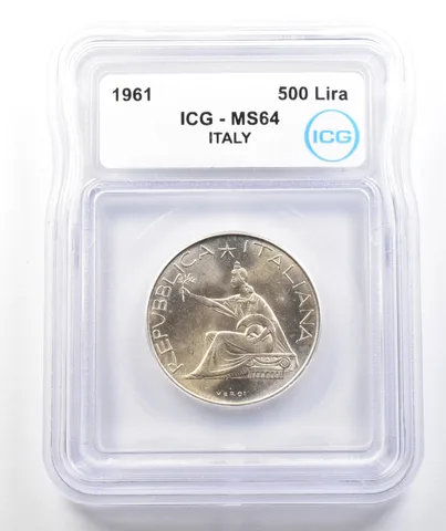1961 Italy 500 Lira MS64 ICG *9814