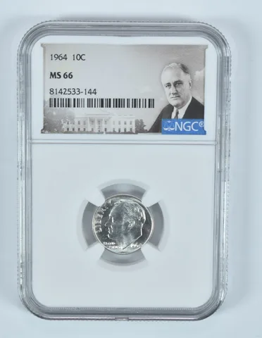 1964 Roosevelt Dime MS66 NGC Special Label