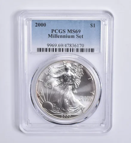 2000 American Silver Eagle Millennium Set MS69 PCGS Blue Lbl