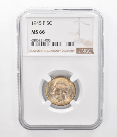 1945-S Jefferson Nickel MS66 NGC Beautiful Tone *2439