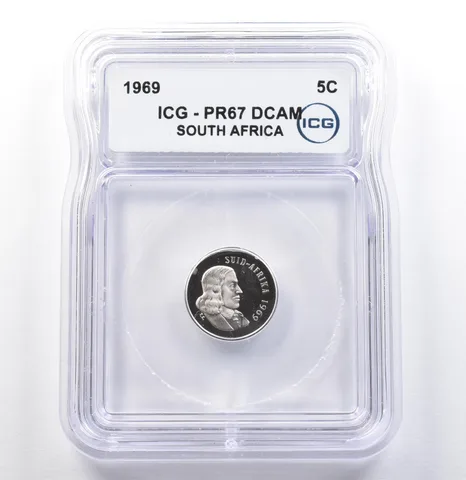 1969 South Africa 5 Cent PR67 DCAM ICG *9838