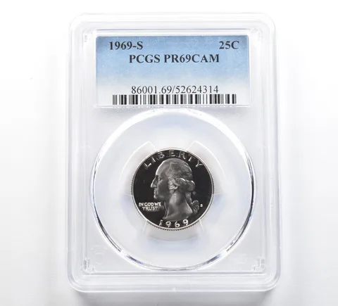 1969-S Washington Quarter PR69 CAM PCGS Blue Label