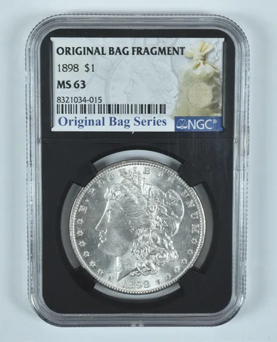 1898 Morgan Silver Dollar Original Bag Fragment MS63 NGC