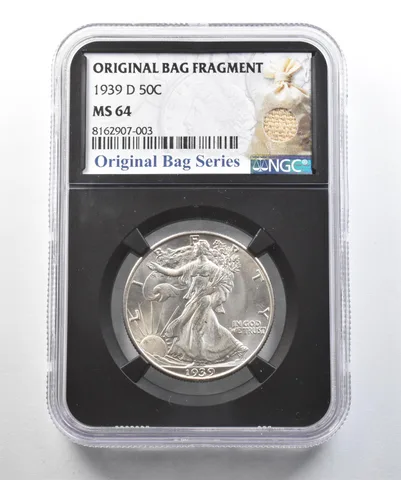 1939-D Walking Liberty Half Dollar Original Bag Fragment MS64 NGC *2029