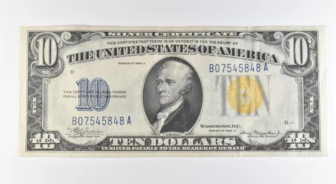 1934 A $10 Silver Certificate Yellow Seal North Africa Fr#2309 *0450