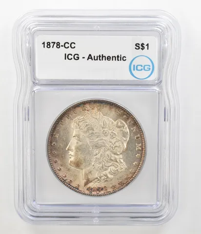 1878-CC Morgan Silver Dollar Authentic ICG Beautiful Tone *4538