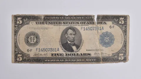 1914 $5 US Federal Reserve Note Large Note Blue Seal Fr# 865 *0518