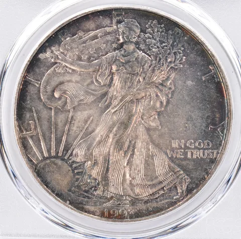 1993 American Silver Eagle MS64 PCGS Beautiful Tone *1479