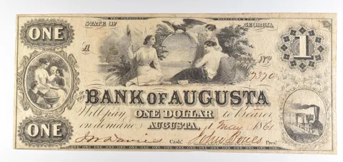 1861 $1 Bank Of Augusta GA Obsolete Note *8785