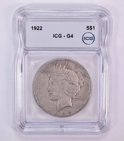 1922 Peace Silver Dollar G4 ICG Lowball