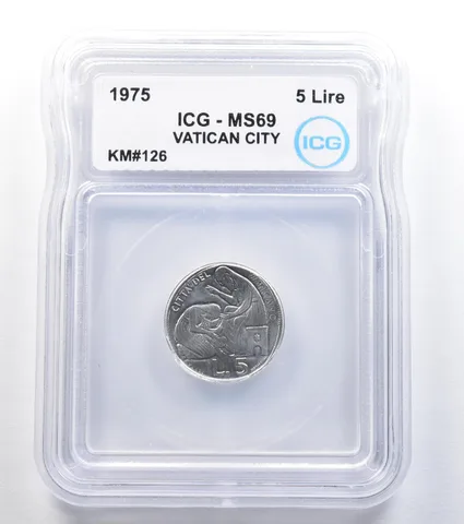 1975 Vatican City 5 Lire KM#126 MS69 ICG *7826
