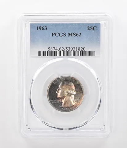 1963 Washington Quarter MS62 PCGS Beautiful Tone a1128