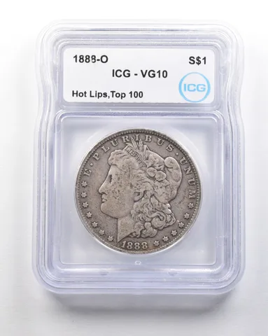 1888-O Morgan Silver Dollar Hot Lips Top 100 VG10 ICG *1616